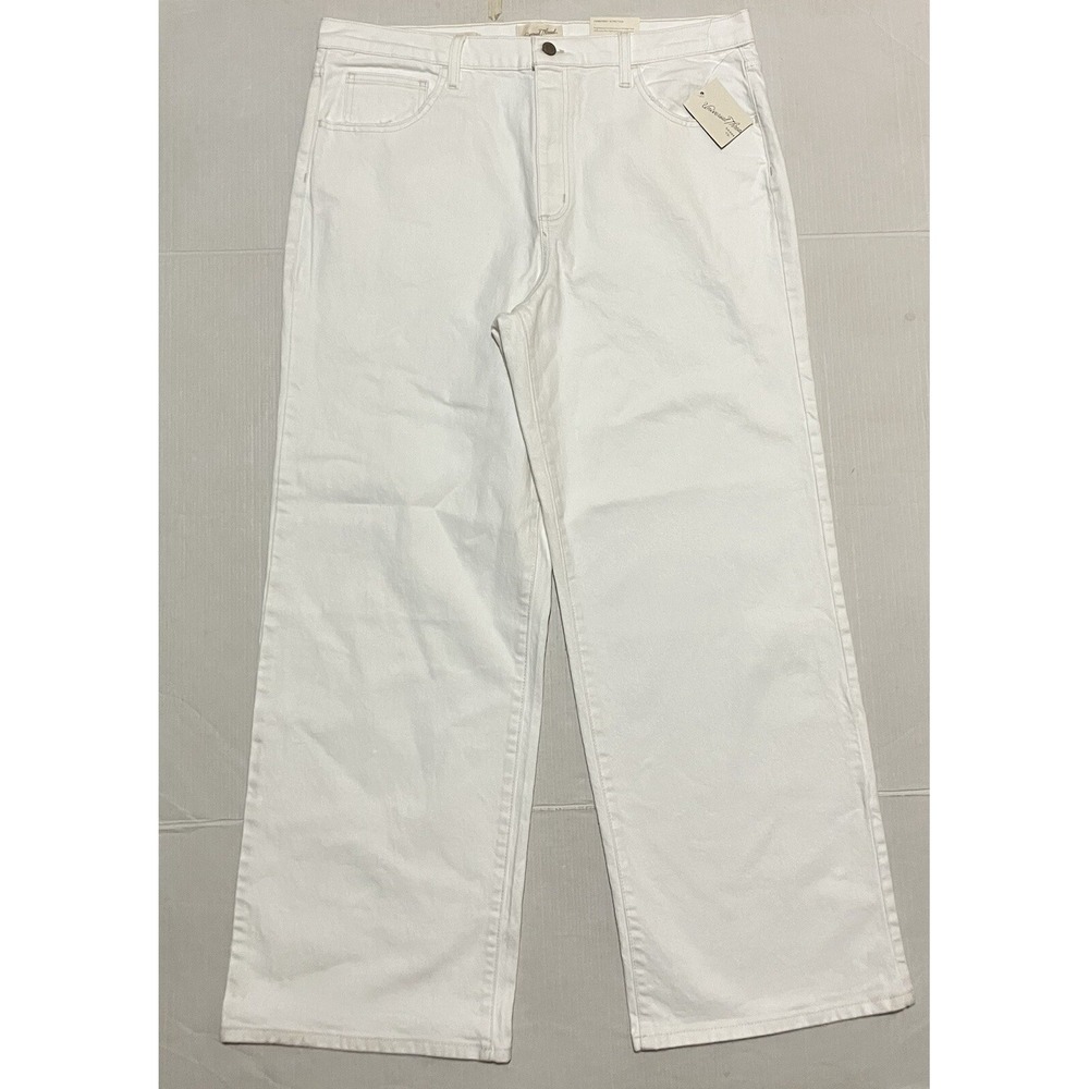 NWT Universal Thread Womens Jeans 16 X 31 White High Rise Wide Leg Plus Stretch‎